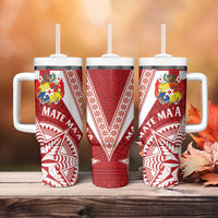 Tonga Rugby Mate Maa Tumbler With Handle Ngatu Pattern LT01 - Polynesian Pride
