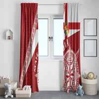 Tonga Rugby Mate Maa Window Curtain Ngatu Pattern LT01 - Polynesian Pride