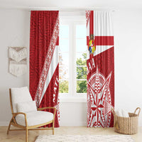 Tonga Rugby Mate Maa Window Curtain Ngatu Pattern LT01 - Polynesian Pride