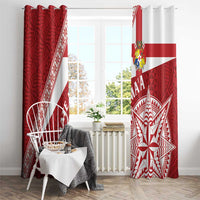 Tonga Rugby Mate Maa Window Curtain Ngatu Pattern LT01 - Polynesian Pride