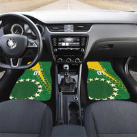 Cook Islands Rugby Kukis Car Mats Circle Stars LT01 Set 2pcs - Front Green - Polynesian Pride