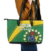 Cook Islands Rugby Kukis Leather Tote Bag Circle Stars LT01 - Polynesian Pride