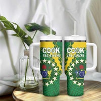 Cook Islands Rugby Kukis Tumbler With Handle Circle Stars LT01 - Polynesian Pride
