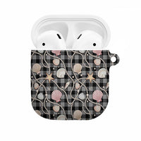 Hawaiian Ocean Seashells AirPods Case Black Palaka Pattern LT01 Black - Polynesian Pride