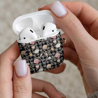 Hawaiian Ocean Seashells AirPods Case Black Palaka Pattern LT01 - Polynesian Pride