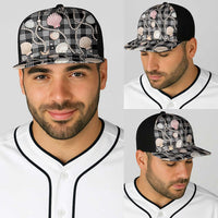Hawaiian Ocean Seashells Baseball Net Cap Black Palaka Pattern LT01 - Polynesian Pride