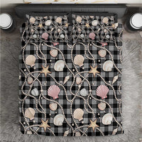 Hawaiian Ocean Seashells Bedding Set Black Palaka Pattern LT01 Black - Polynesian Pride