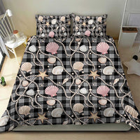 Hawaiian Ocean Seashells Bedding Set Black Palaka Pattern LT01 - Polynesian Pride