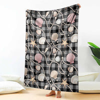 Hawaiian Ocean Seashells Blanket Black Palaka Pattern LT01 - Polynesian Pride
