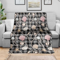 Hawaiian Ocean Seashells Blanket Black Palaka Pattern LT01 - Polynesian Pride