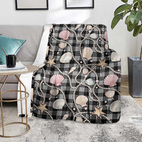 Hawaiian Ocean Seashells Blanket Black Palaka Pattern LT01 - Polynesian Pride