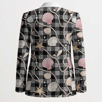 Hawaiian Ocean Seashells Blazer Black Palaka Pattern LT01 - Polynesian Pride