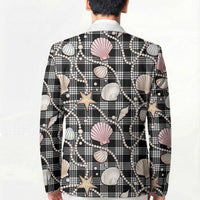 Hawaiian Ocean Seashells Blazer Black Palaka Pattern LT01 - Polynesian Pride