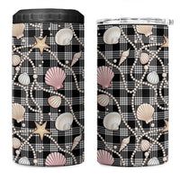Hawaiian Ocean Seashells 4 in 1 Can Cooler Tumbler Black Palaka Pattern LT01 One Size: 16 oz Black - Polynesian Pride