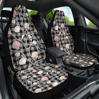 Hawaiian Ocean Seashells Car Seat Cover Black Palaka Pattern LT01 One Size Black - Polynesian Pride