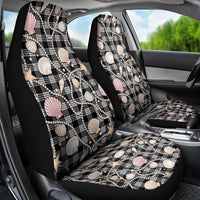 Hawaiian Ocean Seashells Car Seat Cover Black Palaka Pattern LT01 - Polynesian Pride