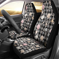 Hawaiian Ocean Seashells Car Seat Cover Black Palaka Pattern LT01 - Polynesian Pride