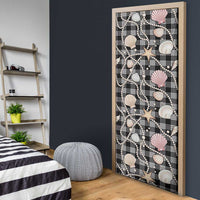 Hawaiian Ocean Seashells Door Cover Black Palaka Pattern LT01 - Polynesian Pride