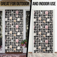 Hawaiian Ocean Seashells Door Cover Black Palaka Pattern LT01 - Polynesian Pride