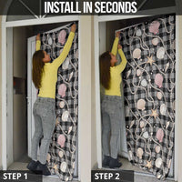 Hawaiian Ocean Seashells Door Cover Black Palaka Pattern LT01 - Polynesian Pride