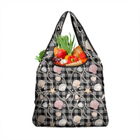 Hawaiian Ocean Seashells Grocery Bag Black Palaka Pattern LT01 1-pack One Size Black - Polynesian Pride