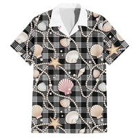 Hawaiian Ocean Seashells Hawaiian Shirt Black Palaka Pattern LT01 Black - Polynesian Pride