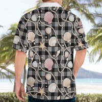 Hawaiian Ocean Seashells Hawaiian Shirt Black Palaka Pattern LT01 - Polynesian Pride