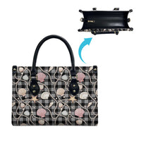 Hawaiian Ocean Seashells Leather Bag Black Palaka Pattern LT01 - Polynesian Pride