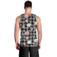 Hawaiian Ocean Seashells Men Tank Top Black Palaka Pattern LT01 - Polynesian Pride