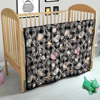 Hawaiian Ocean Seashells Quilt Black Palaka Pattern LT01 - Polynesian Pride