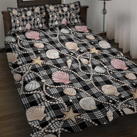Hawaiian Ocean Seashells Quilt Bed Set Black Palaka Pattern LT01 Black - Polynesian Pride