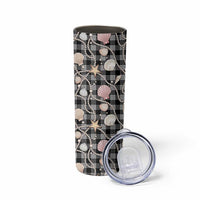 Hawaiian Ocean Seashells Skinny Tumbler Black Palaka Pattern LT01 - Polynesian Pride
