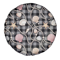 Hawaiian Ocean Seashells Spare Tire Cover Black Palaka Pattern LT01 - Polynesian Pride