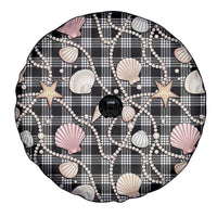 Hawaiian Ocean Seashells Spare Tire Cover Black Palaka Pattern LT01 - Polynesian Pride