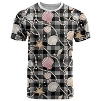 Hawaiian Ocean Seashells T Shirt Black Palaka Pattern LT01 Black - Polynesian Pride