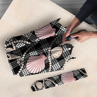 Hawaiian Ocean Seashells Umbrella Black Palaka Pattern LT01 - Polynesian Pride