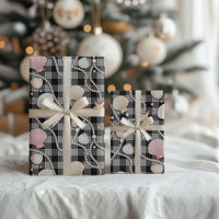 Hawaiian Ocean Seashells Wrapping Paper Black Palaka Pattern LT01 - Polynesian Pride