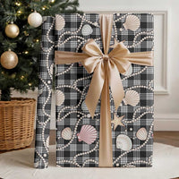 Hawaiian Ocean Seashells Wrapping Paper Black Palaka Pattern LT01 - Polynesian Pride