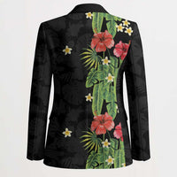 Hawaiian Hibiscus Plumeria Blazer Tropical Leaves LT01 - Polynesian Pride
