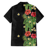 Hawaiian Hibiscus Plumeria Family Matching Mermaid Dress and Hawaiian Shirt Tropical Leaves