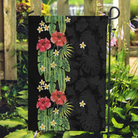 Hawaiian Hibiscus Plumeria Garden Flag Tropical Leaves LT01 Garden Flag Black - Polynesian Pride