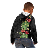 Hawaiian Hibiscus Plumeria Kid Hoodie Tropical Leaves LT01 - Polynesian Pride