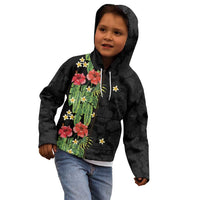 Hawaiian Hibiscus Plumeria Kid Hoodie Tropical Leaves LT01 - Polynesian Pride