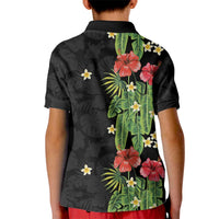 Hawaiian Hibiscus Plumeria Kid Polo Shirt Tropical Leaves LT01 - Polynesian Pride