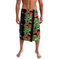 Hawaiian Hibiscus Plumeria Lavalava Tropical Leaves LT01 Black - Polynesian Pride