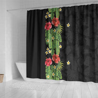 Hawaiian Hibiscus Plumeria Shower Curtain Tropical Leaves LT01 - Polynesian Pride