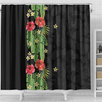 Hawaiian Hibiscus Plumeria Shower Curtain Tropical Leaves LT01 - Polynesian Pride