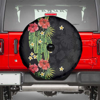 Hawaiian Hibiscus Plumeria Spare Tire Cover Tropical Leaves LT01 - Polynesian Pride