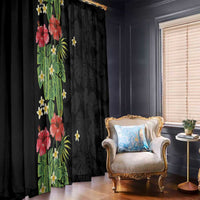 Hawaiian Hibiscus Plumeria Window Curtain Tropical Leaves LT01 - Polynesian Pride