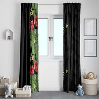 Hawaiian Hibiscus Plumeria Window Curtain Tropical Leaves LT01 - Polynesian Pride